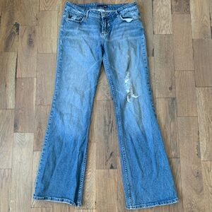 Refuge Girls Blue Flare Distressed Jeans Size 11